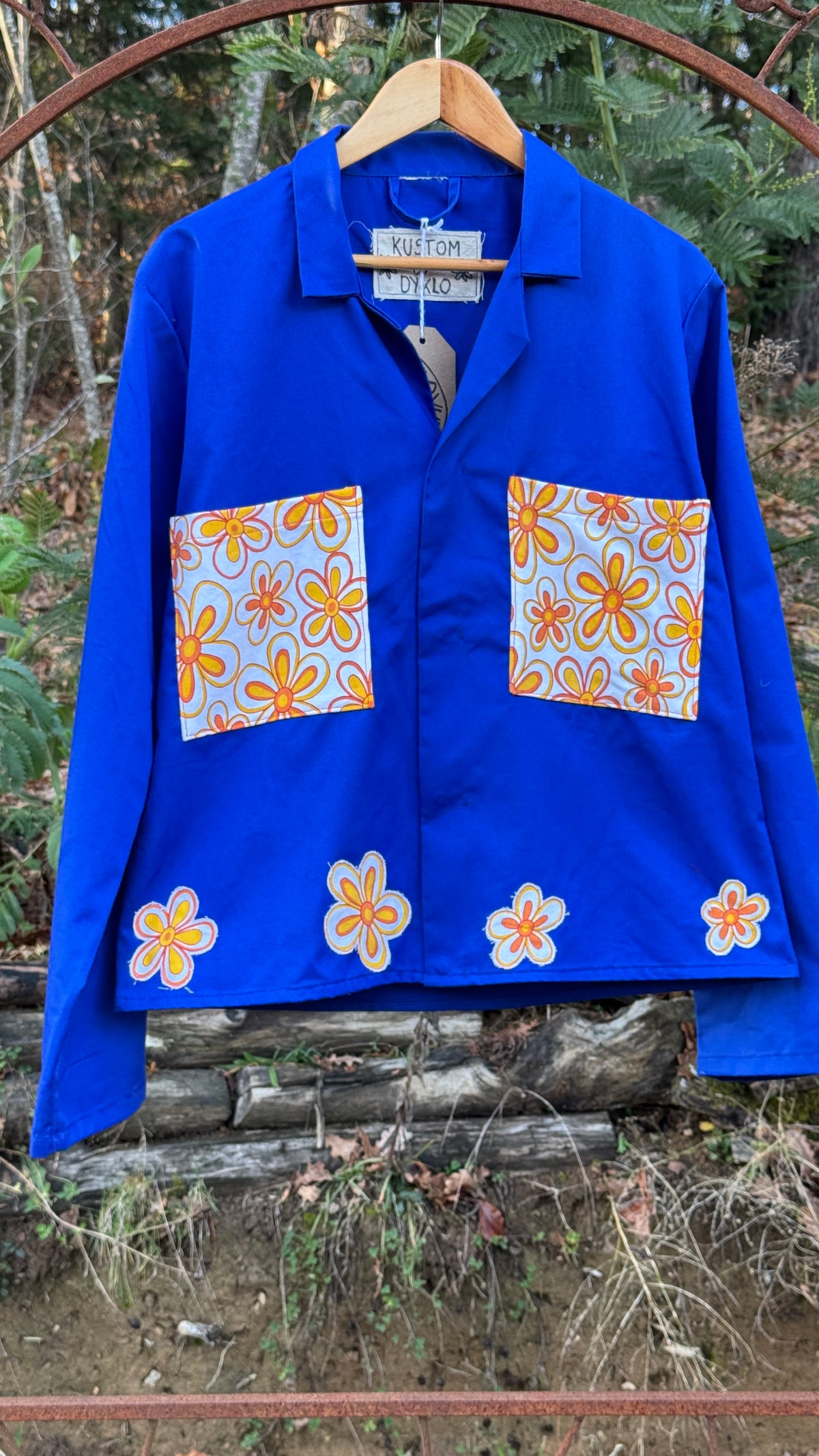 KUSTOM n°10 veste bleu de travail feurs 70's