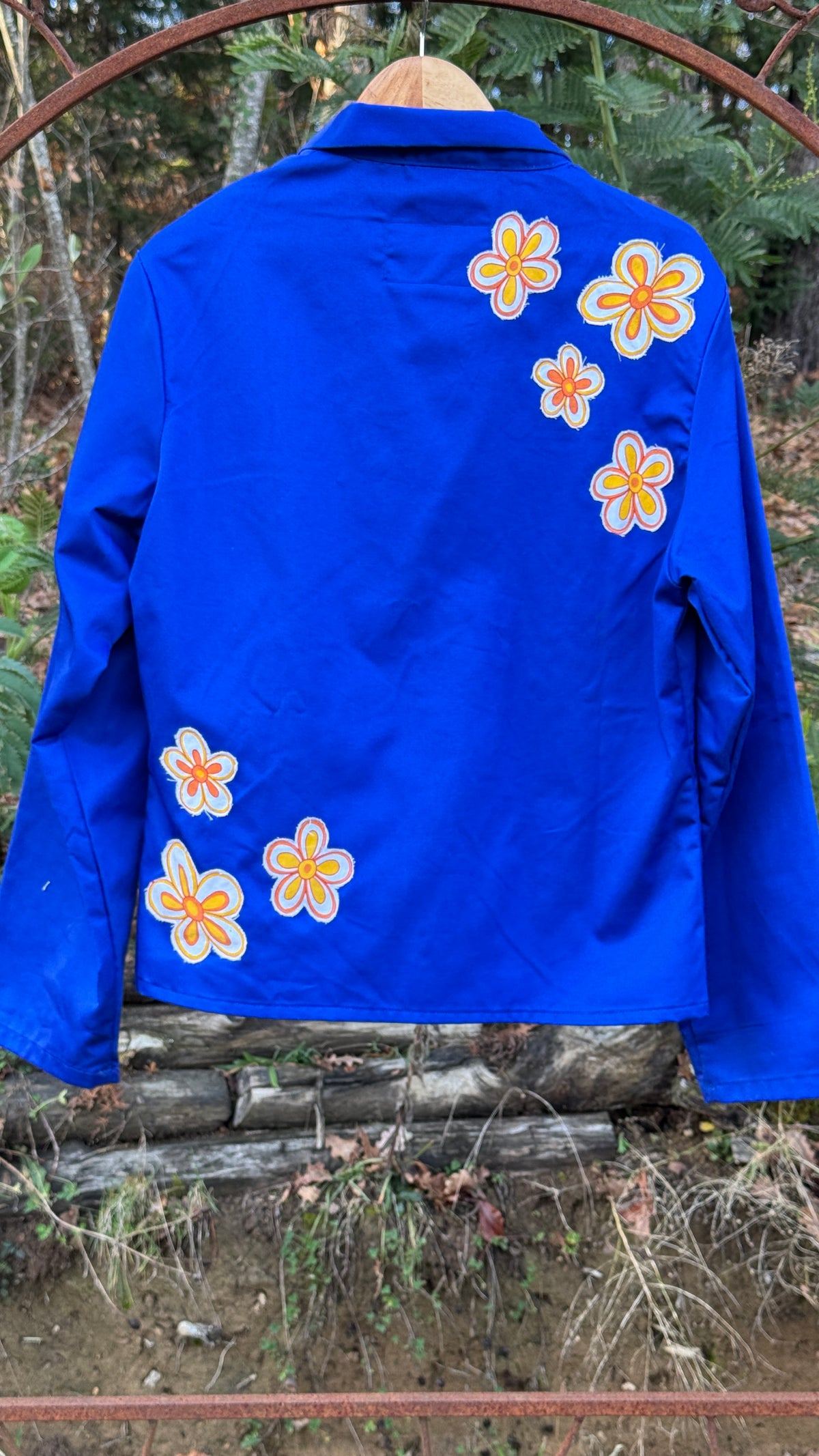 KUSTOM n°10 veste bleu de travail feurs 70's